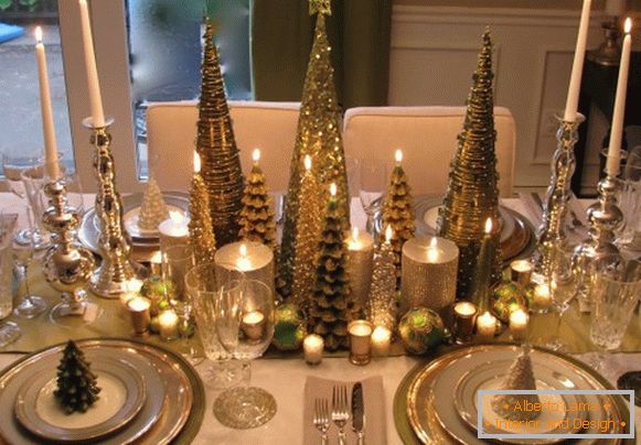Golden ornaments for the New Year's table