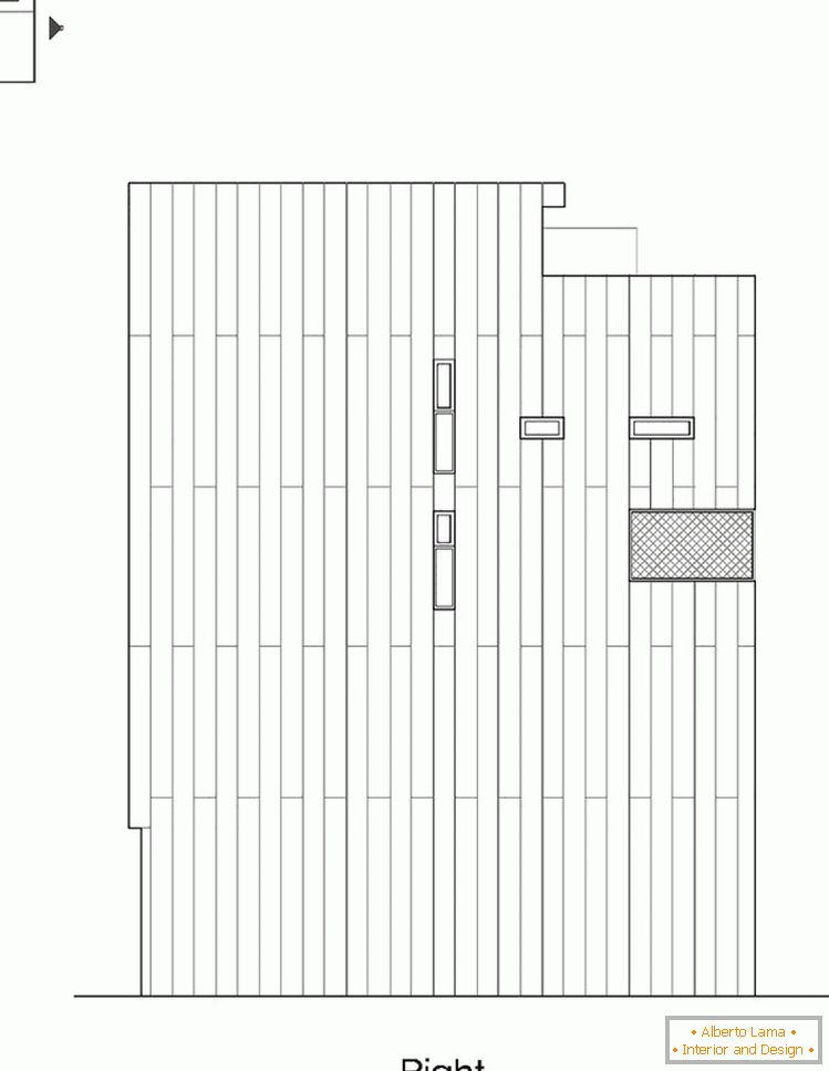 Project of the facade of a compact house
