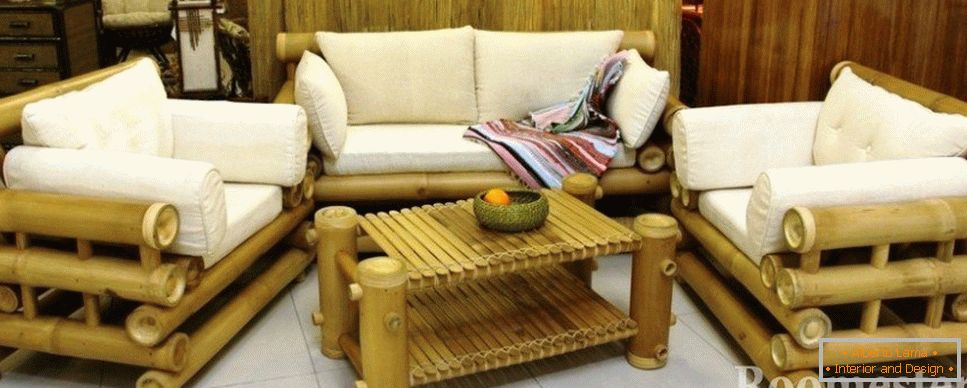 Bamboo furniture with pillows