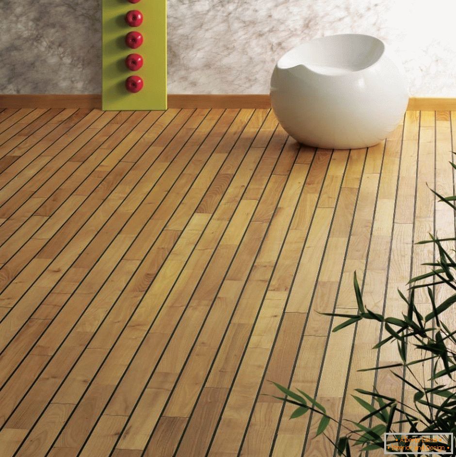 Bamboo flooring in the room