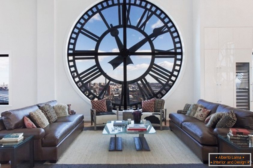 The clock is part of the living room