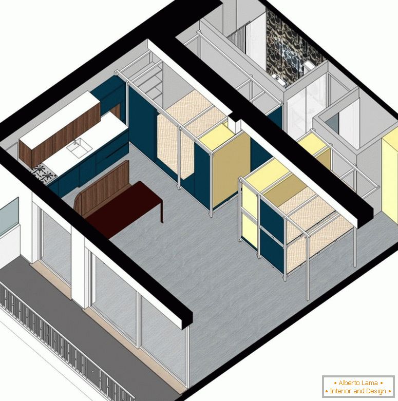 Interior design of apartment Fun House