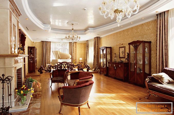 Living room of a private house in a classic style