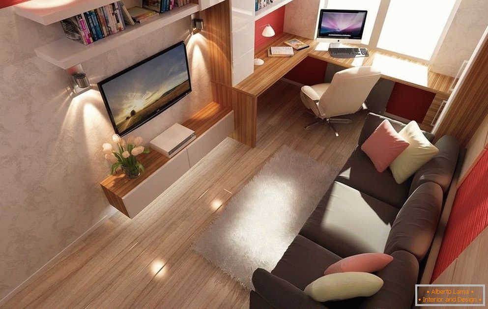 Living room с кабинетом
