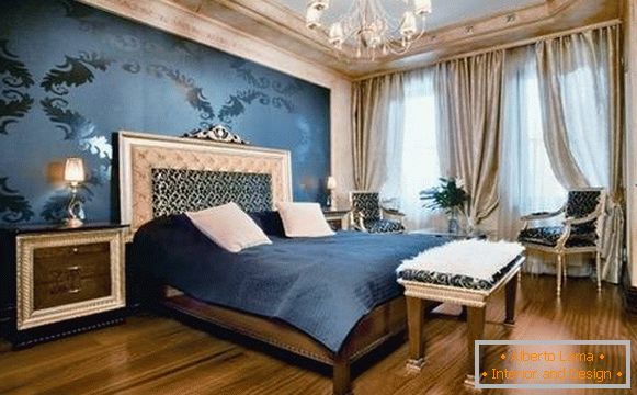 Sapphire blue in the bedroom design