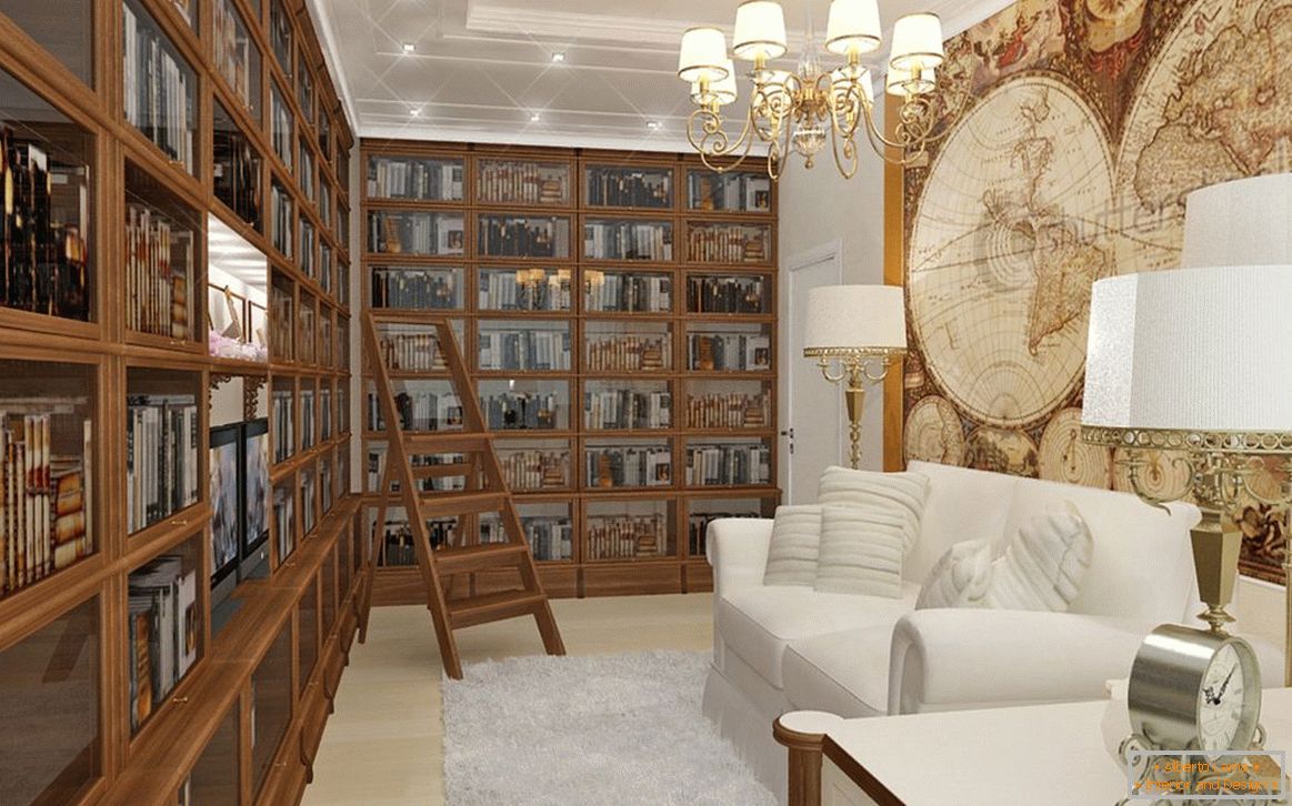 Home library in classical style