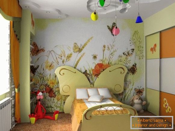 style interior decoration of the children's room for girls