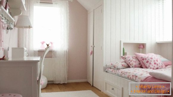 interior of a children's room in the style of Provence for a girl 10