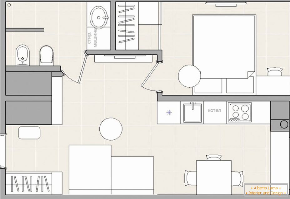 Plan a small 2-room apartment