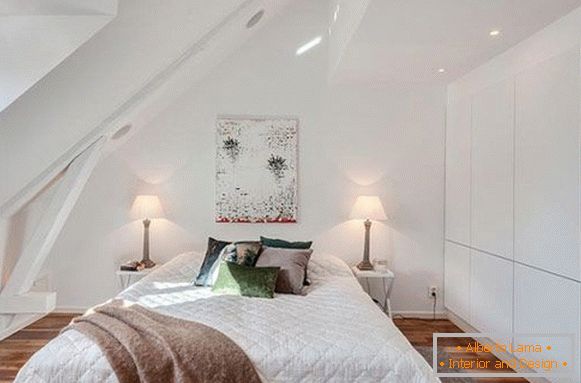Comfortable bedroom in the attic