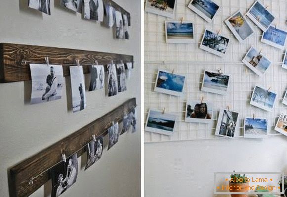 How to hang a photo on a wall in an unusual way