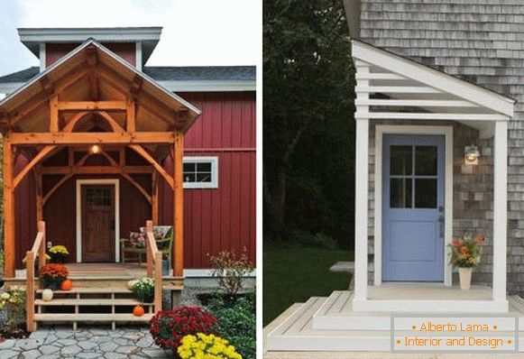 Wooden porch to the house - options and photos