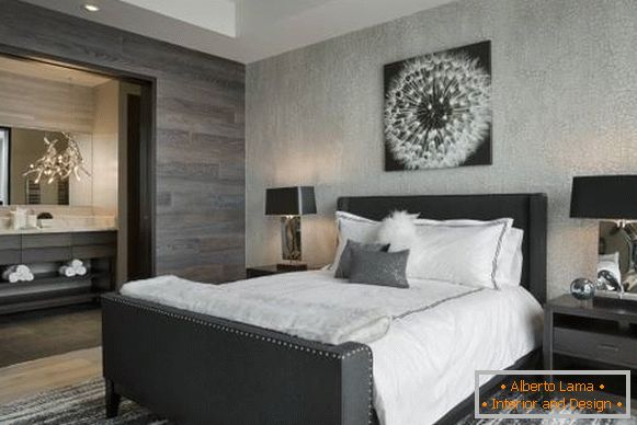 Textured wallpaper for the bedroom combined photo 2016