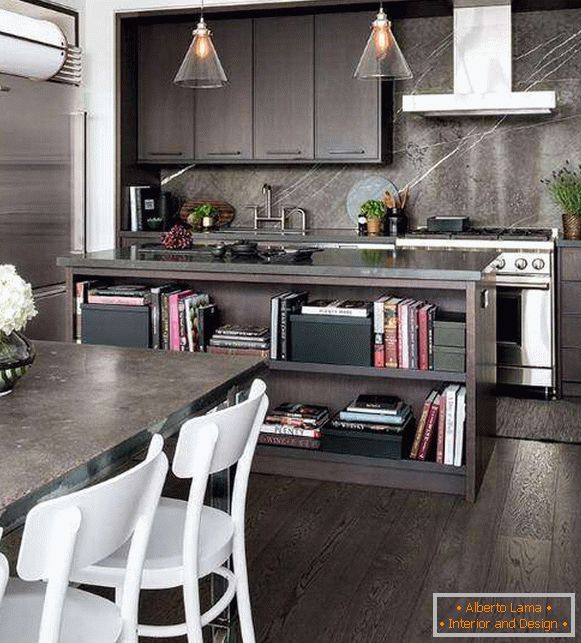 Combination of materials and textures in kitchen design
