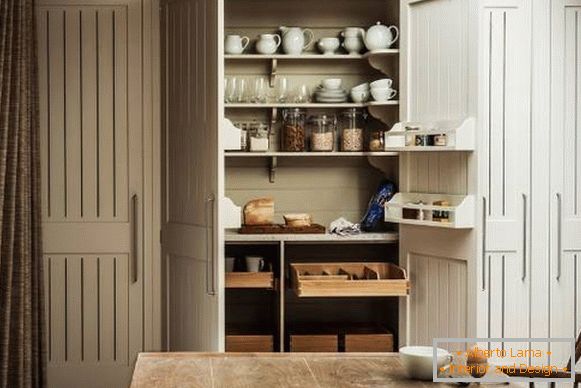 Pantry in the design of the kitchen in 2018