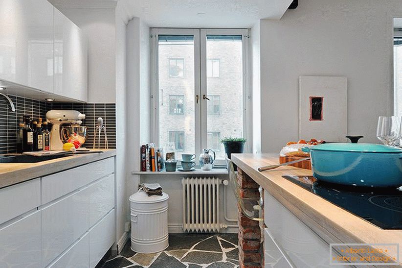 Kitchen of a luxury small apartment