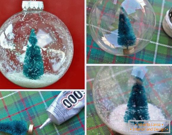 Fill the transparent Christmas balls with your own hands