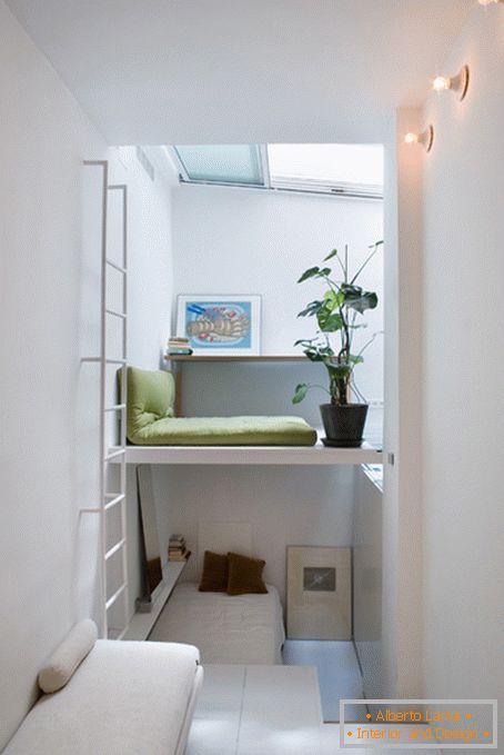 The interior of a very small apartment in Madrid