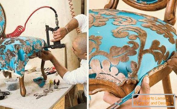 Upholstery furniture - a step-by-step example with a photo