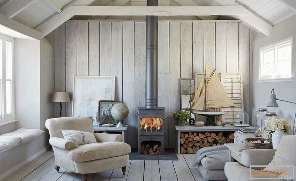 Scandinavian style in the interior of a country house