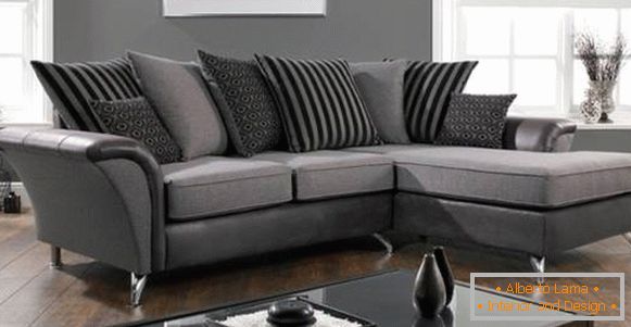 Small corner sofa photo in gray color