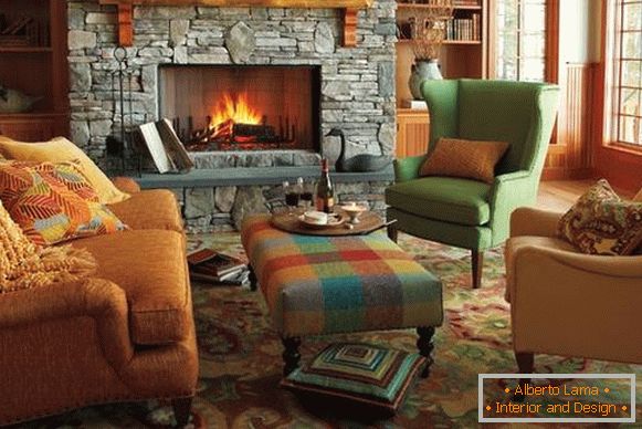 The best autumn decorations for the interior - photo of the living room