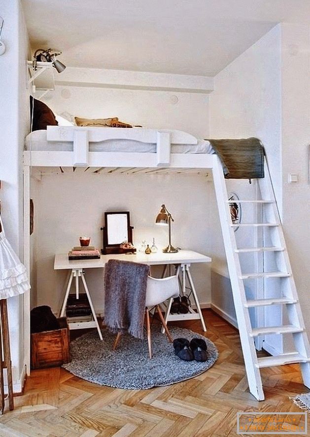 Bed-loft and workplace