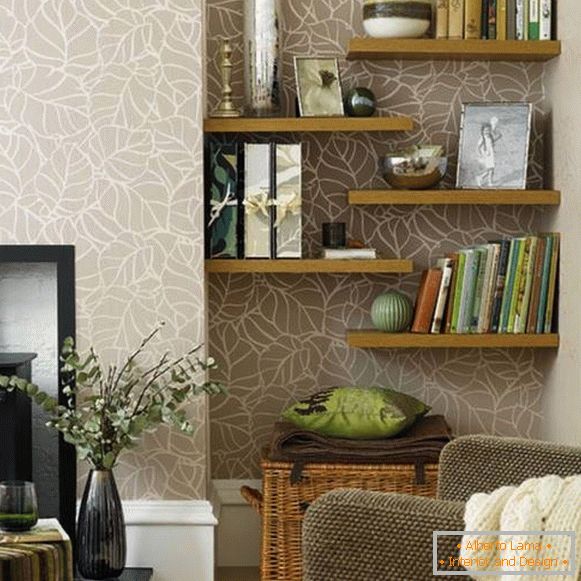 12 ways to decorate the interior with floating shelves