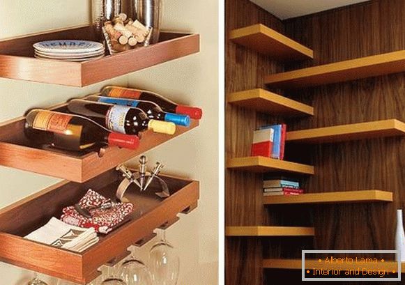 12 ways to decorate the interior with floating shelves