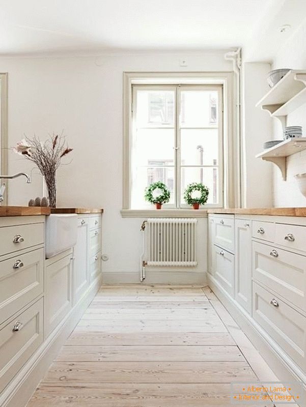 White kitchen in the interior - ideas and realization on the