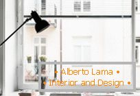 A snow-white studio apartment in stockholm with an area of