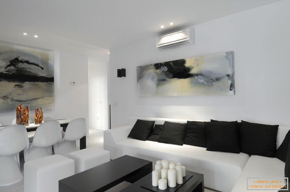 Black and white interior - examples of contrasting design