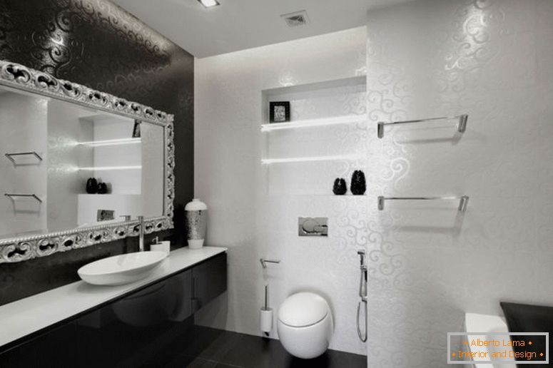 Black and white bathroom (80 pics) - ideal options for