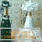 Decor bottles with ribbons - beautiful ways to design