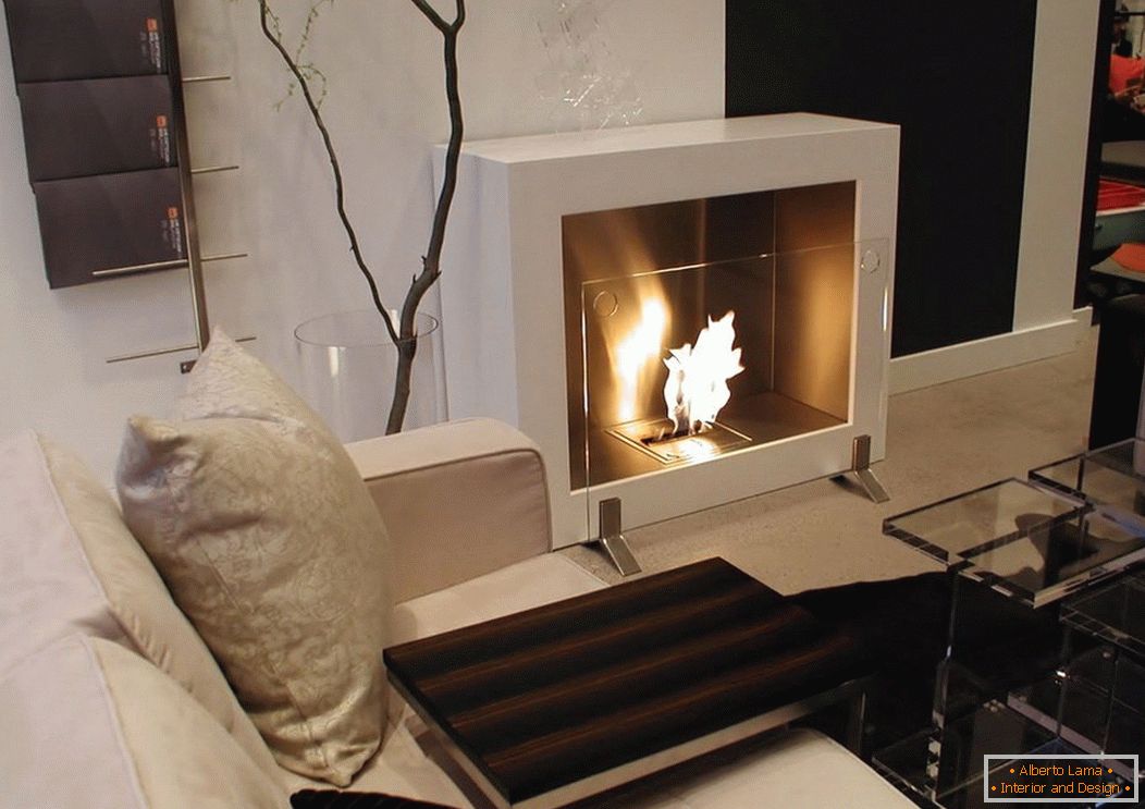 Decorative fireplace in the apartment
