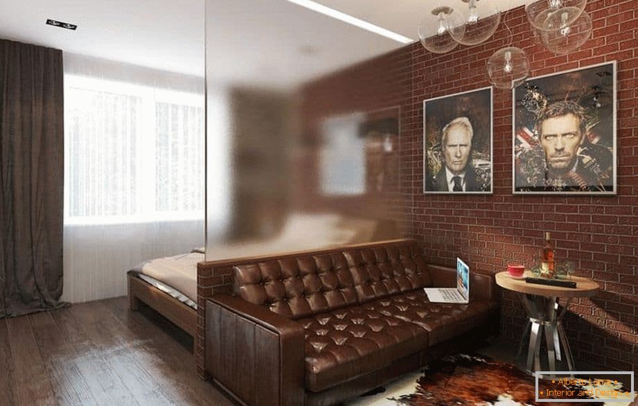 Design of the living room bedroom - examples of combining