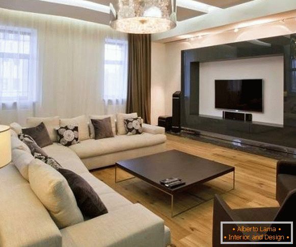 Design of a living room in a private house: popular ideas