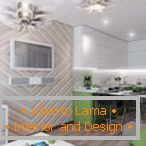 Interior design of the living room 19 sq. m. m