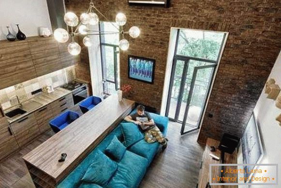 Interior design of a small one-room apartment: ideas, layout