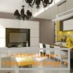 Design of kitchen-studio + 115 photo of examples of interior