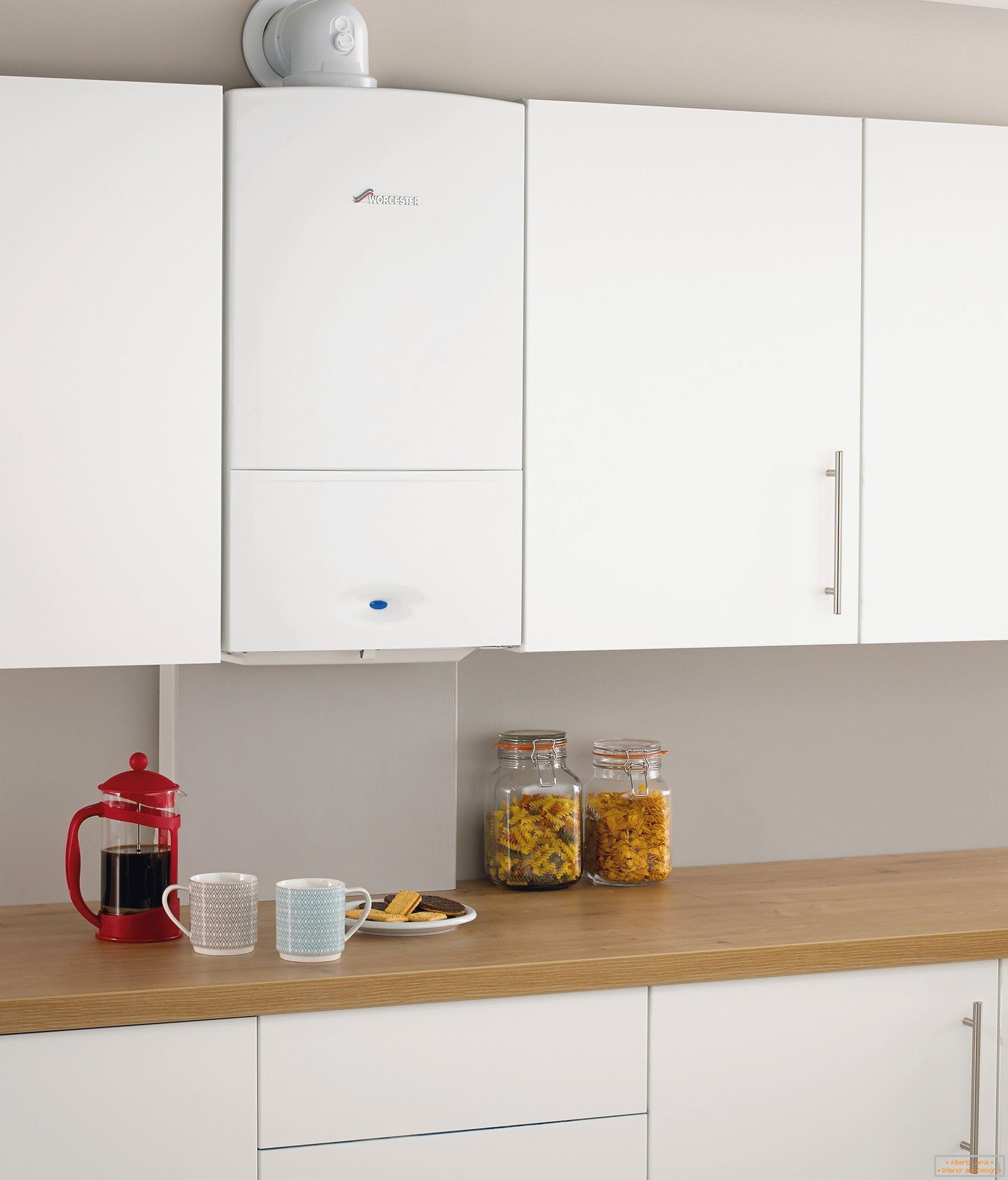 Kitchen design with gas column - 26 photo examples