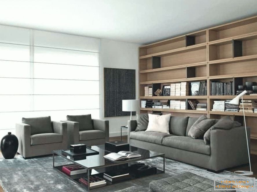 Design of a square living room - 20 photos of the interior