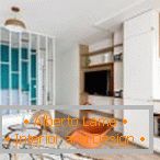 Design studio apartment area of 23 square meters. m