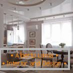 Design of combined kitchen and living room in khrushchev