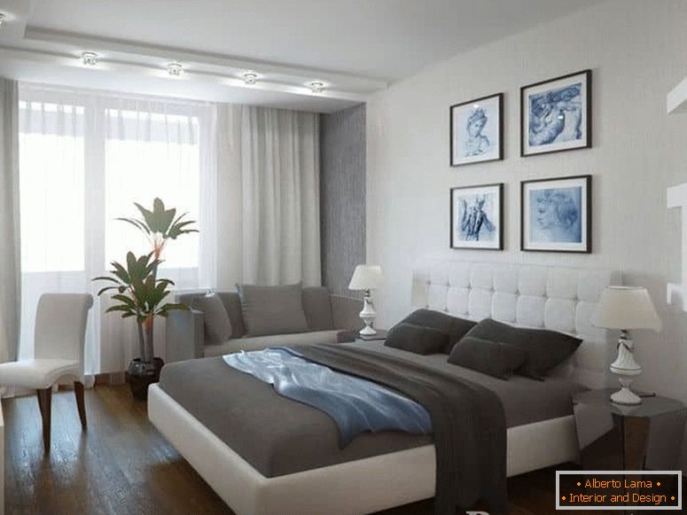 Bedroom design 13 sq.m. m - interior photo