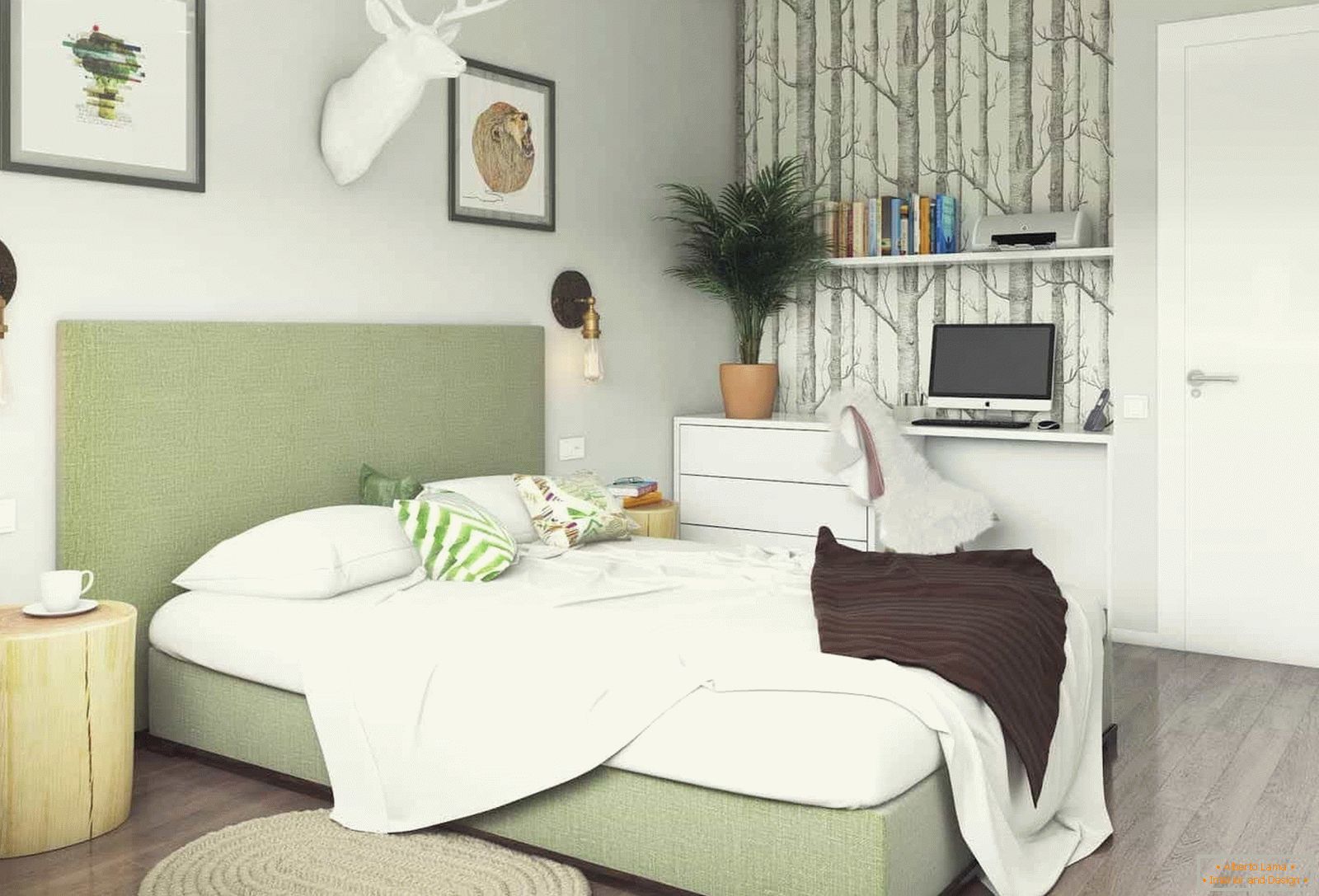 Bedroom design 13 sq.m. m - interior photo