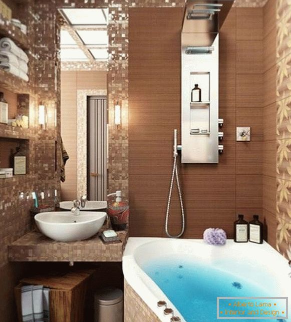 Bathroom design 4 sq. m - modern interior