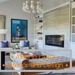 The design of the hall in the apartment is 18 square meters.