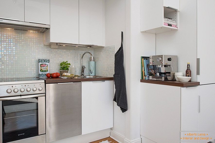 Elegant design of small apartments in scandinavian style