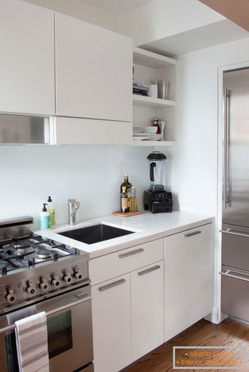 Ergonomic solution for an apartment-studio - a small kitchen